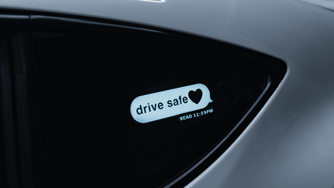 sticker on a car