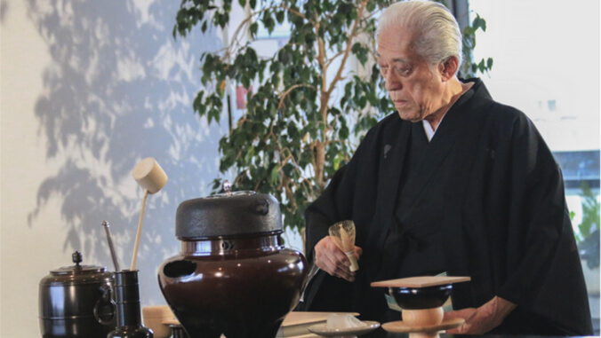 man doing tea ceremony