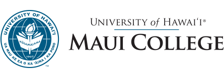 U H Maui College seal and nameplate